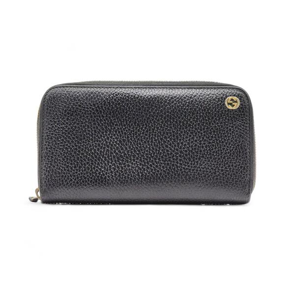 Gucci Calfskin Leather Interlocking G Zip Around Wallet Black - Mint Condition - Picture 1 of 9
